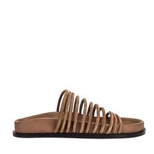 Women's Tan Multi-Strap Slide Sandals